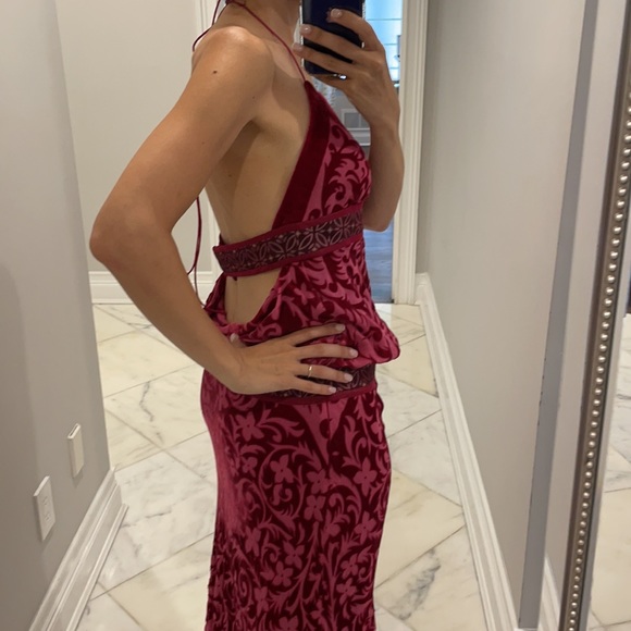 Nicole Miller floral print sexy halter top gown - Picture 6 of 15